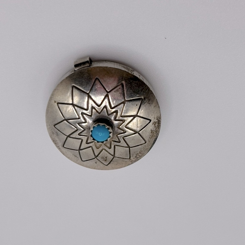 Native American Silver and Turquoise Button Covers(5) - Picture 8 of 10